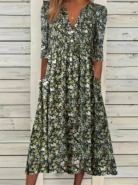 CM | Precioso maxi vestido con pliegues