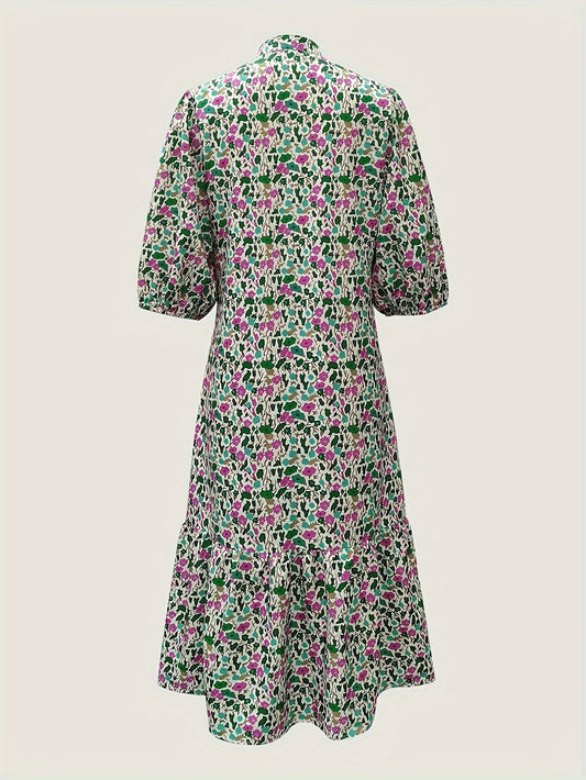CM | elegante vestido midi verde para mujer