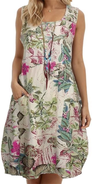 CM | Vestido midi floral de algodón con aire vintage