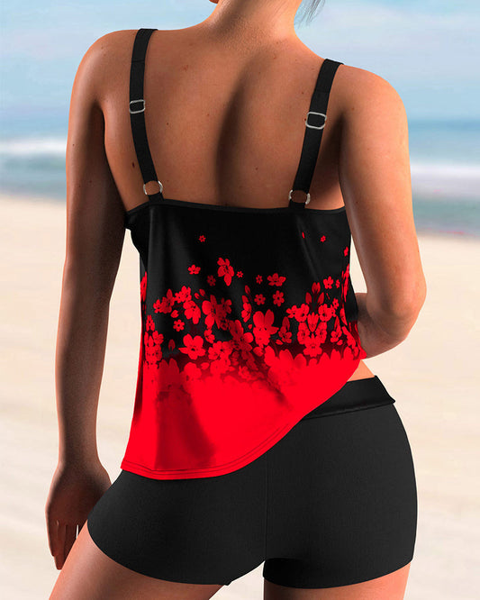 CM | Conjunto tankini de moda con estampado floral