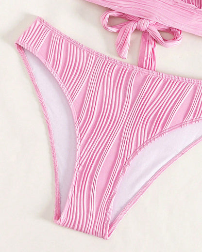 CM | Bikini sexy monocolor con escote profundo en V