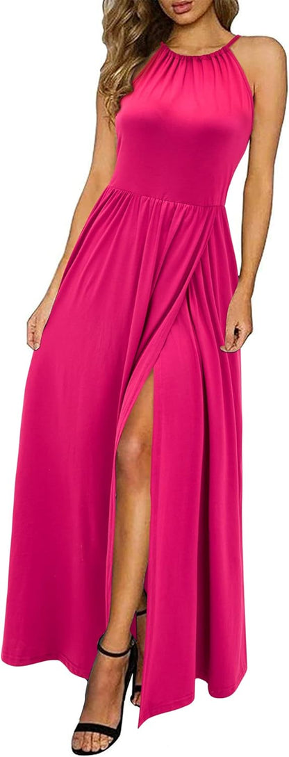 CM | maxi vestido halter con abertura