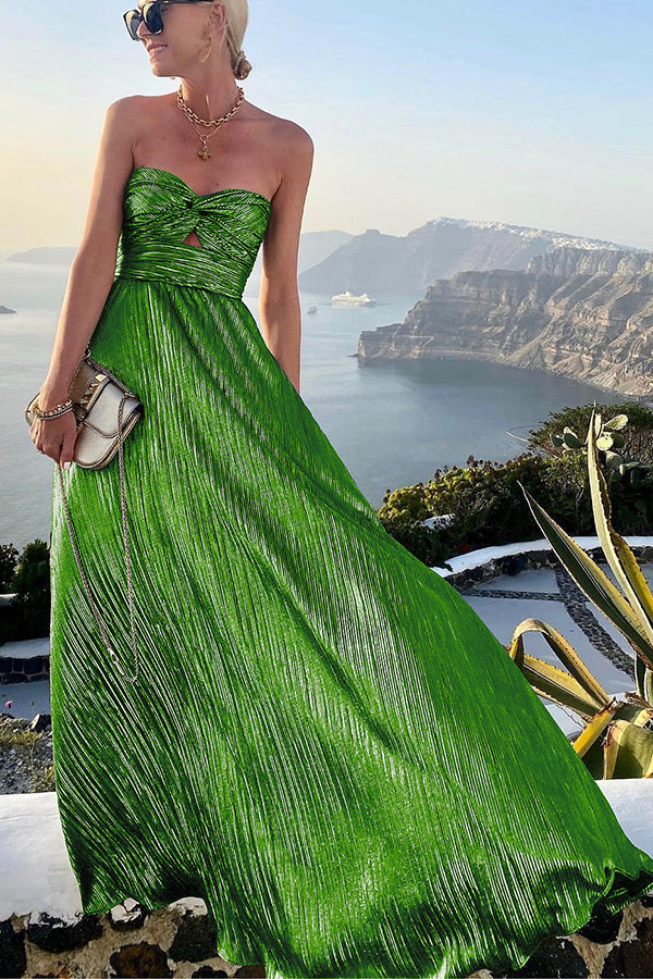 CM | Shimmer Please maxi vestido de fiesta sin hombros