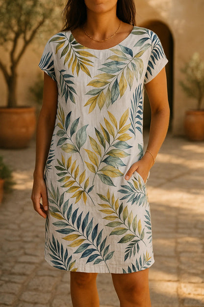 CM | Vestido corto informal de estilo elegante y mangas suaves