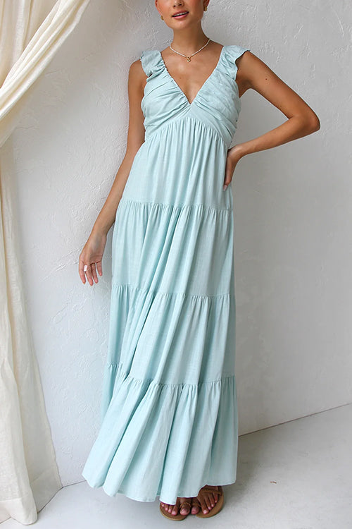 CM | Vestido largo sin mangas de lino