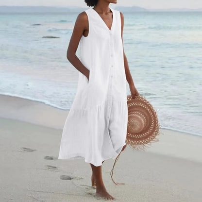 CM | elegante vestido midi de verano para mujer