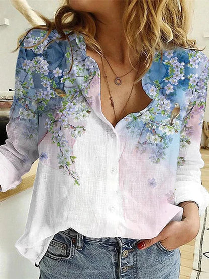 CM | Blusa casual estampada de manga larga