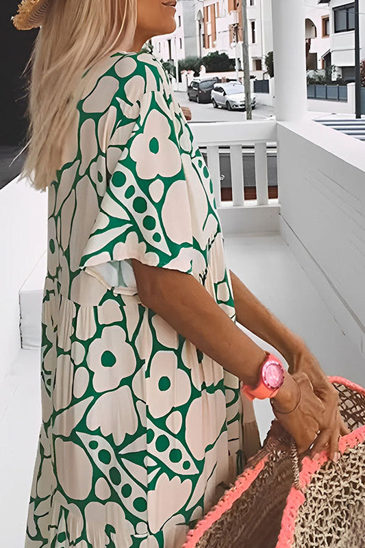 CM | VESTIDO MIDI DE FIESTA CON ESTAMPADO FLORAL