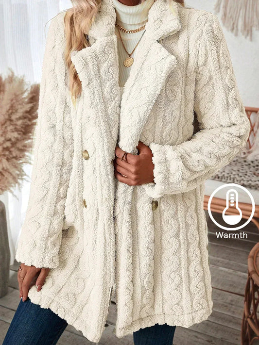 CM | Abrigo de invierno de franela con doble botonadura