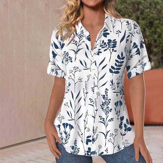 CM | Blusa casual con estampado de hojas