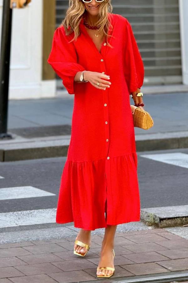 CM | Rojo, maxi vestido suelto
