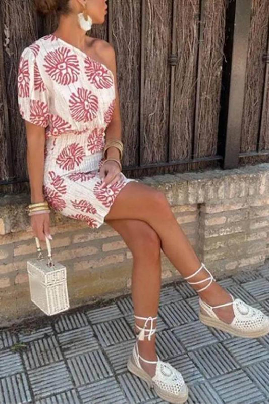 CM | Minivestido tubo estampado moderno