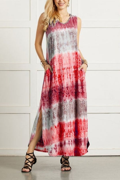 CM | MAXI VESTIDO ESTAMPADO DE COLORES SIN MANGAS