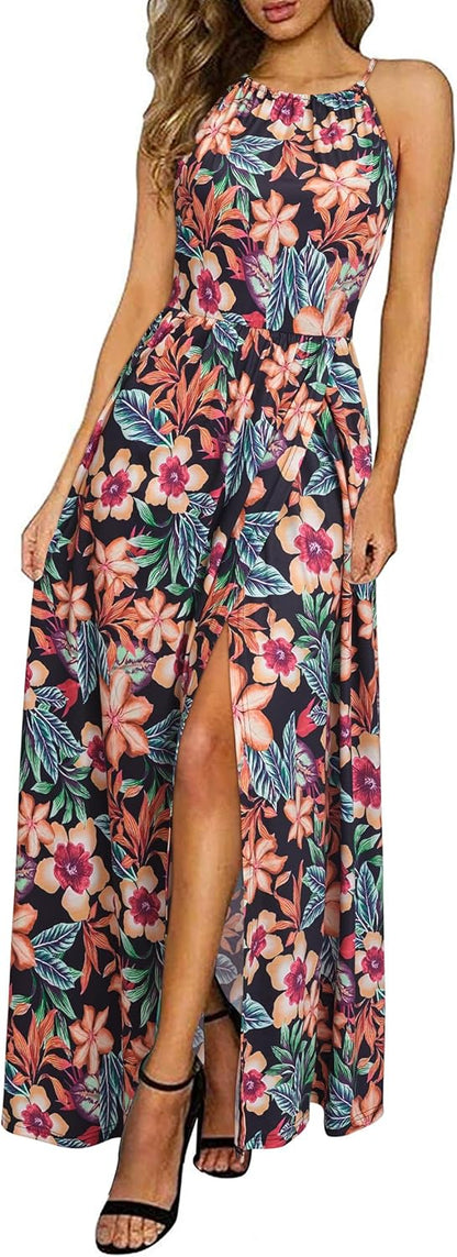CM | maxi vestido halter con abertura