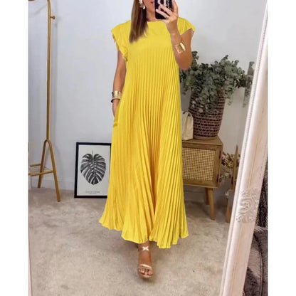 CM | Elegante maxi vestido plisado