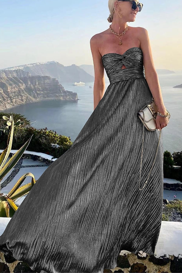 CM | Shimmer Please maxi vestido de fiesta sin hombros