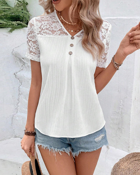 CM | Blusa de manga corta monocolor