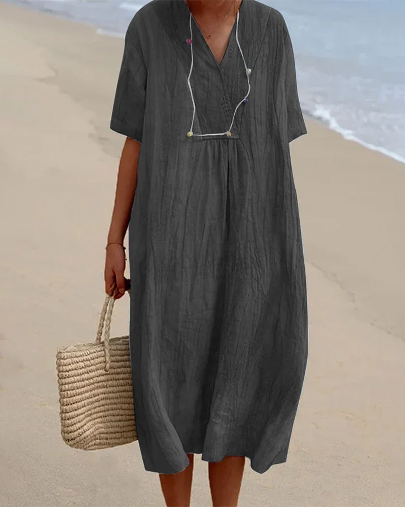CM | Vestido midi con escote en V