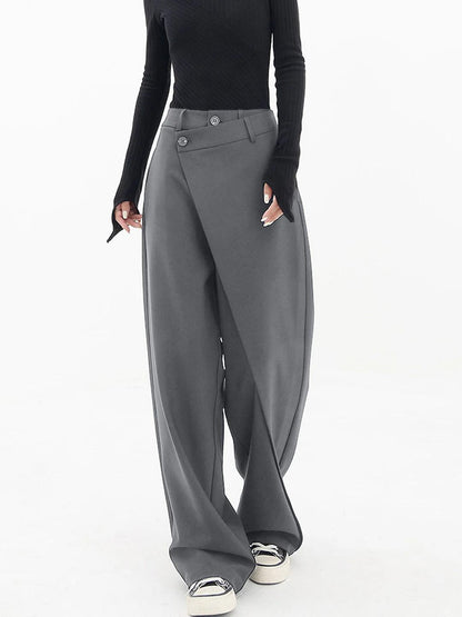 CM | Pantalones asimétricos de moda con perneras anchas