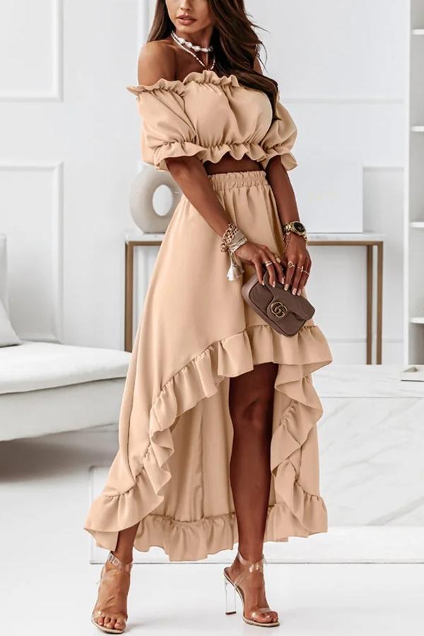 CM | Traje vestido midi sin hombros