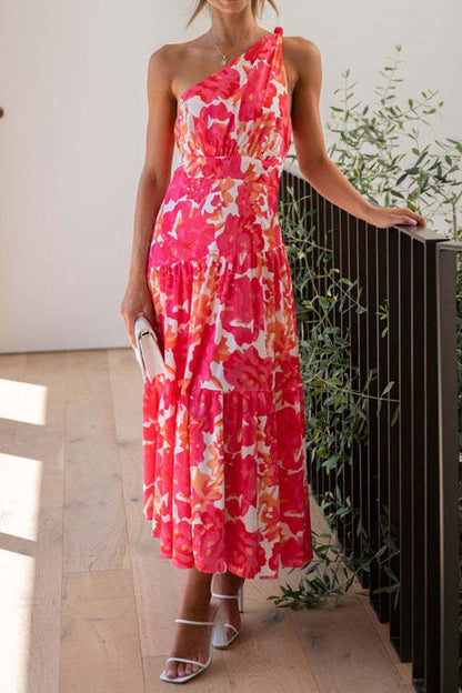CM | Vestido midi sin mangas, de largo medio y hombros descubiertos