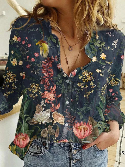 CM | Blusa casual estampada de manga larga