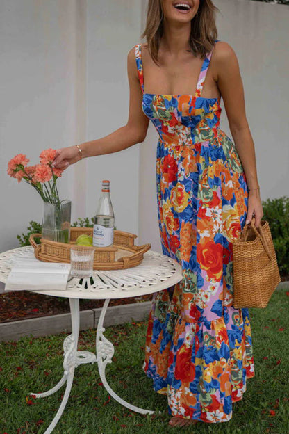 CM | Style Lover Escote cuadrado Tirantes ajustables Maxivestido floral