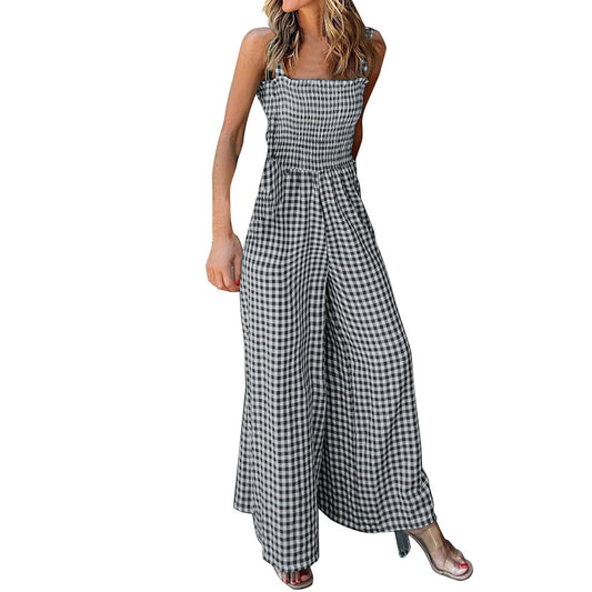 CM | Aireado mono de cuadros para mujer, perfecto para el verano