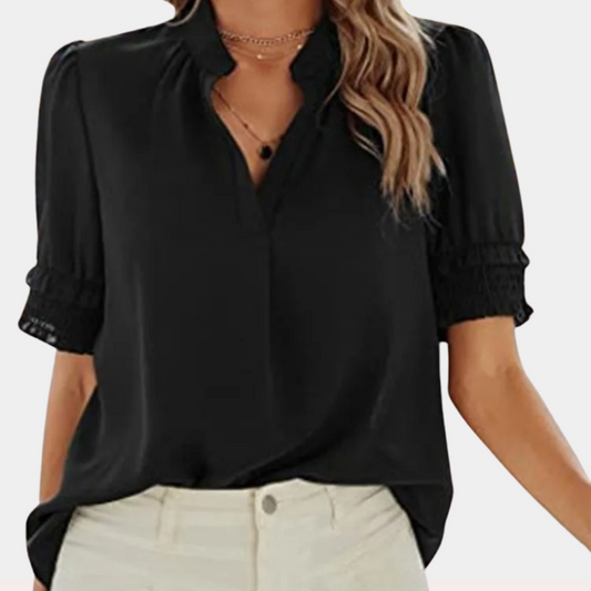 CM | Blusa básica con cuello en V para mujer