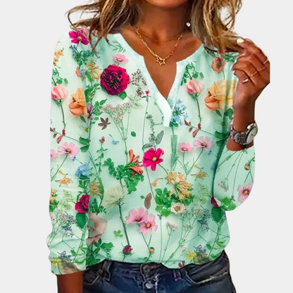 CM | Blusa casual de mujer con estampado floral