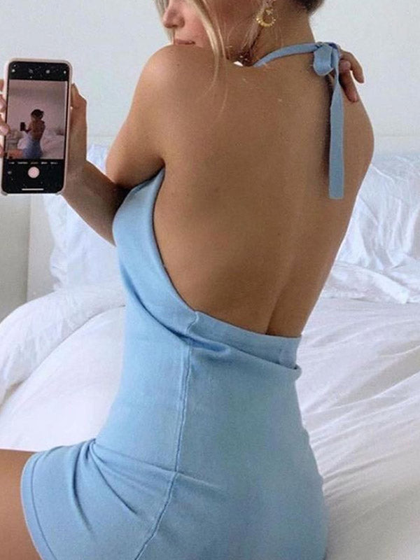 CM | Bodycon mini vestido con espalda abierta