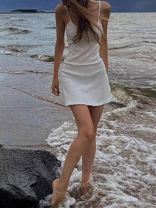 CM | Mini vestido blanco de verano para la playa