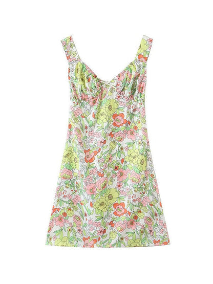 CM | Minivestido de tirantes sin espalda estampado