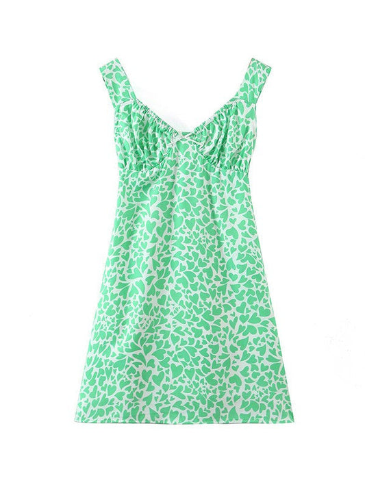 CM | Minivestido de tirantes sin espalda estampado
