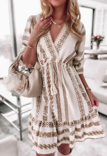 CM | Minivestido casual con estampado de rombos