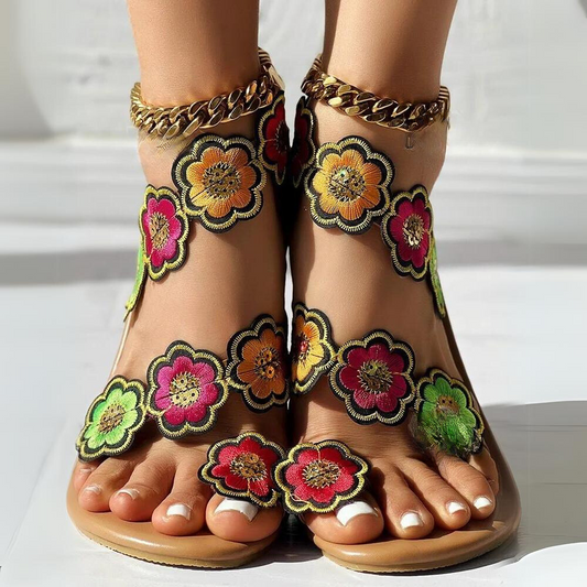CM | - Sandalias florales para mujer