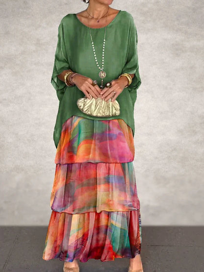 CM | Elegante maxi vestido con escote pronunciado