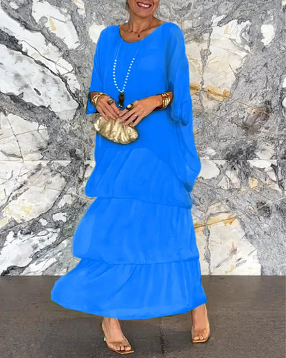 CM | Elegante maxi vestido con escote pronunciado