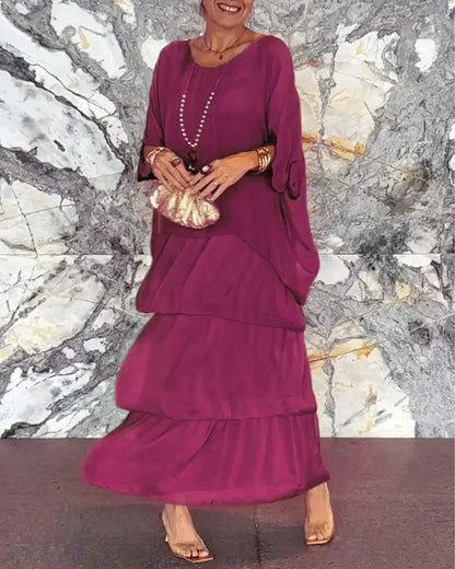 CM | Elegante maxi vestido con escote pronunciado