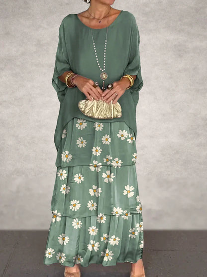 CM | Elegante maxi vestido con escote pronunciado