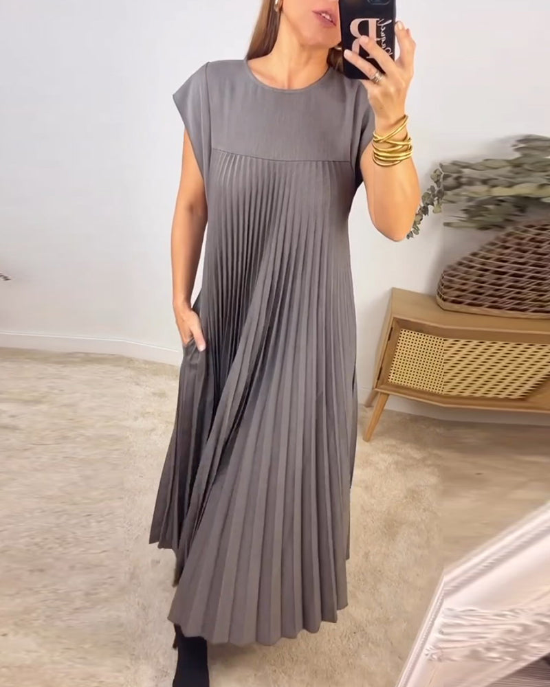 CM | Elegante maxi vestido plisado