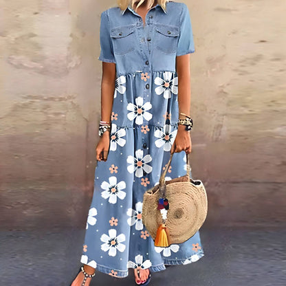 CM | Maxi vestido con tapeta de botones