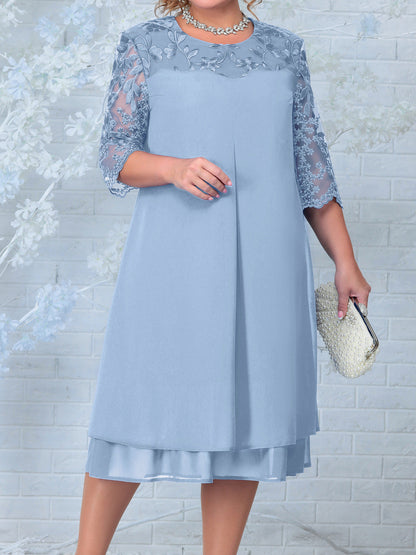 CM | Vestido midi de algodón con hombros de encaje