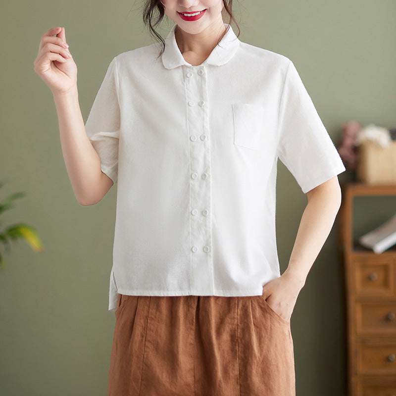 CM | Blusa abotonada para mujer - clásica y cómoda