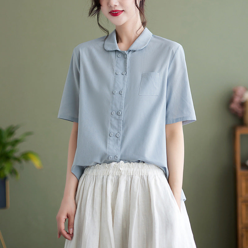 CM | Blusa abotonada para mujer - clásica y cómoda