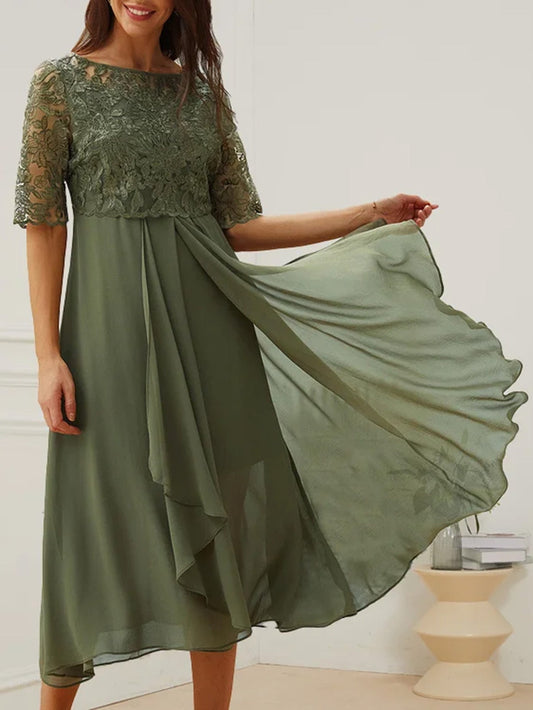 CM | Elegante vestido midi de encaje