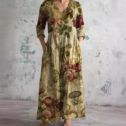 CM | Vestido maxi floral atemporal