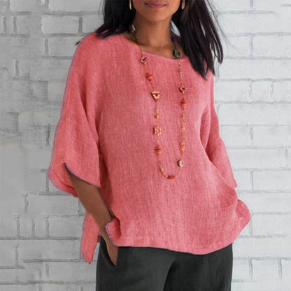 CM | Blusa Casual de lino para llevar a diario Adecuada para mujeres