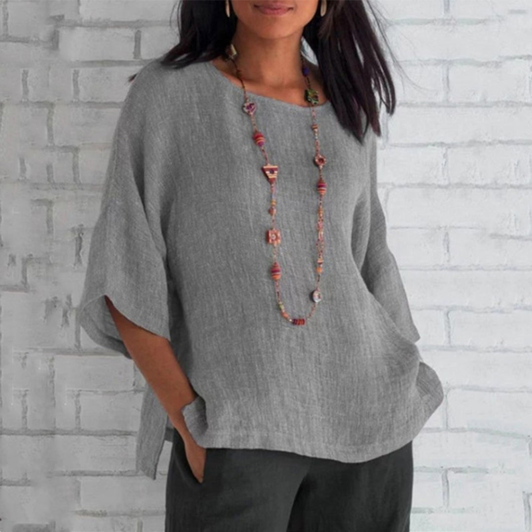 CM | Blusa Casual de lino para llevar a diario Adecuada para mujeres