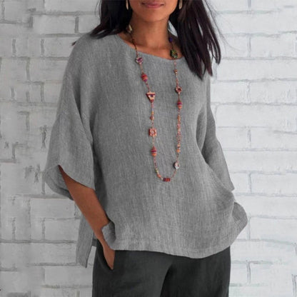 CM | Blusa Casual de lino para llevar a diario Adecuada para mujeres